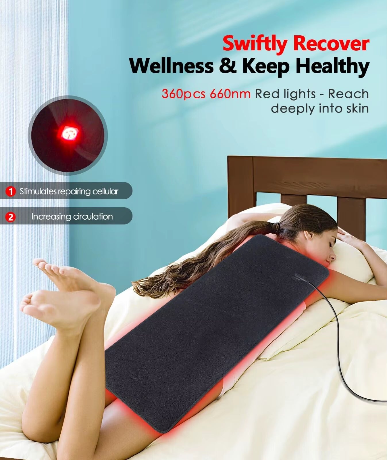 Revitalize Your Well-Being with the LED Red Light Infrared Treatment Pad for Menstrual Discomfort and Back Pain Relief