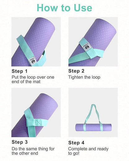 Adjustable Turquoise Yoga Mat Carrier - Perfect Holder for Your Mat (Mat Not Included)