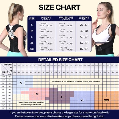 Adjustable Back Posture Corrector Belt for Men and Women - Prevent Slouching and Relieve Pain