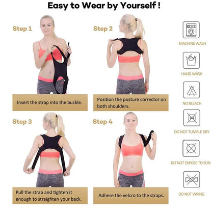 Adjustable Posture Corrector for Back Pain Relief - Shoulder & Spine Support Band