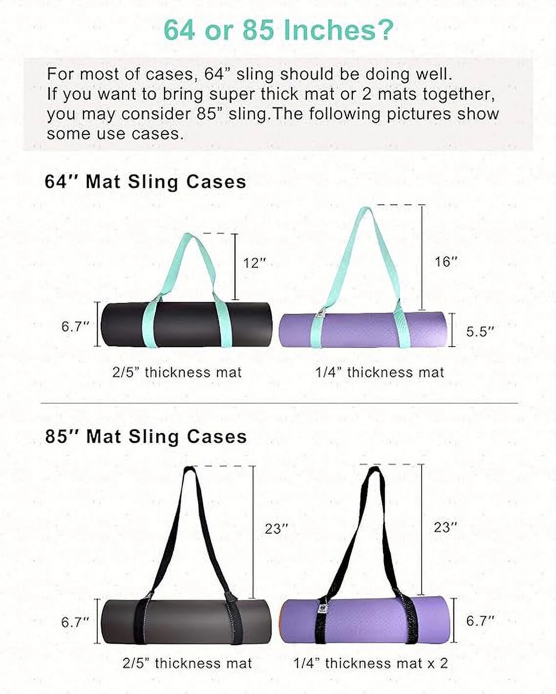 Adjustable Turquoise Yoga Mat Carrier - Perfect Holder for Your Mat (Mat Not Included)